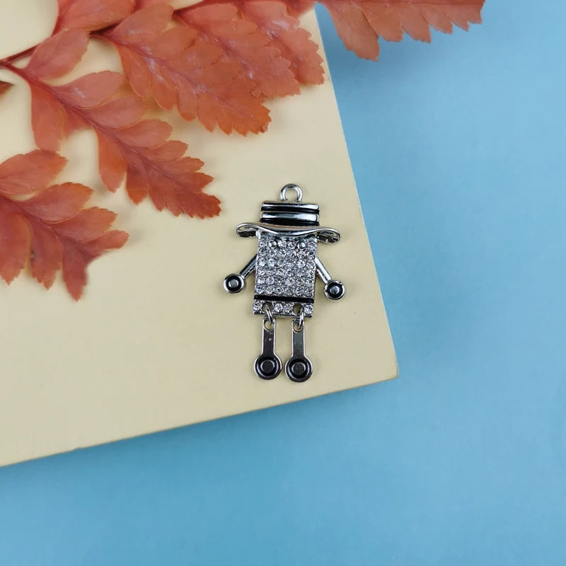 10PCs Robot Alloy Pendant DIY Jewelry Craft