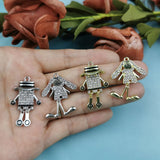 10PCs Robot Alloy Pendant DIY Jewelry Craft