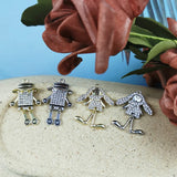 10PCs Robot Alloy Pendant DIY Jewelry Craft