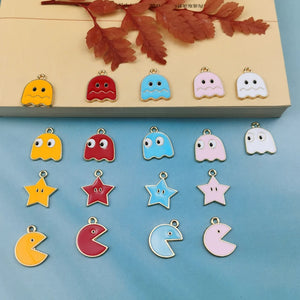 10Pcs Halloween Ghost Big Mouth Stars Charms DIY Jewelry Findings