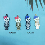 10pcs Skeleton Skull Halloween Charms for DIY Jewelry Making