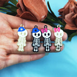 10pcs Skeleton Skull Halloween Charms for DIY Jewelry Making