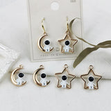 10pcs Astronauts Enamel Charms Alloy Moon Stars Pendant DIY Earring