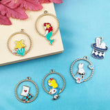 10pcs Enamel Alice Rabbit Charms Pendants DIY Jewelry Earring Bracelet Finding