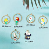 10pcs Enamel Alice Rabbit Charms Pendants DIY Jewelry Earring Bracelet Finding