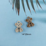 10pcs Plush Bow Teddy Bear Alloy Pendant Charm DIY Earring Keychain Accessories