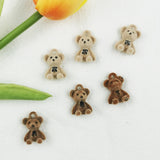 10pcs Plush Bow Teddy Bear Alloy Pendant Charm DIY Earring Keychain Accessories