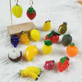10pcs Fruit Resin Dangle Drop Earrings for Women - Novelty Jewelry Gift