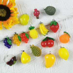 10pcs Fruit Resin Dangle Drop Earrings for Women - Novelty Jewelry Gift