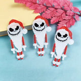 10pcs Halloween Skull Santa Claus Printed Acrylic Charm Pendant DIY Jewelry