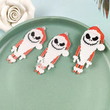 10pcs Halloween Skull Santa Claus Printed Acrylic Charm Pendant DIY Jewelry