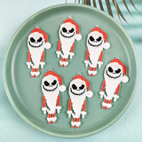 10pcs Halloween Skull Santa Claus Printed Acrylic Charm Pendant DIY Jewelry