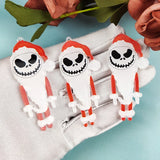 10pcs Halloween Skull Santa Claus Printed Acrylic Charm Pendant DIY Jewelry
