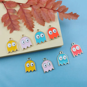 10pcs Halloween Ghost Charms for DIY Jewelry Making