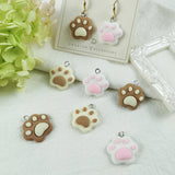20pcs 3D Bear Paw Cat Paw Resin Charms for DIY Keychain Necklace Earrings