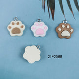20pcs 3D Bear Paw Cat Paw Resin Charms for DIY Keychain Necklace Earrings