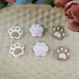 20pcs 3D Bear Paw Cat Paw Resin Charms for DIY Keychain Necklace Earrings