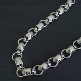 Skull-Head Pendant Wallet Chain with Double Hook