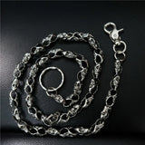 Skull-Head Wallet Chain with Double Hook Pocket Belt Chain