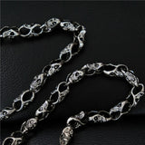 Skull-Head Wallet Chain with Double Hook Pocket Belt Chain