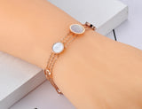 Bohemia Beach Chain & Link Bracelet Shell Circle Charm JB20139
