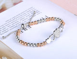 Bohemia Titanium Stainless Steel Heart Charm Bracelet For Women