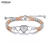 Bohemia Titanium Stainless Steel Heart Charm Bracelet For Women