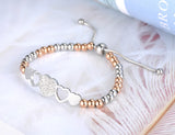 Bohemia Titanium Stainless Steel Heart Charm Bracelet For Women