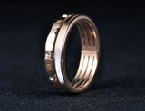 Cubic Zirconia & Shell Wedding Ring Stainless Steel Engagement Rings