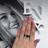 Mosaic CZ Crystal Party Rings Stainless Steel Wedding Rings JR17039
