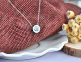 2Ct CZ Pendant Necklace Titanium Steel Choker JN18004