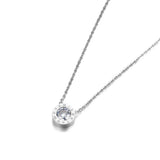 2Ct CZ Pendant Necklace Titanium Steel Choker JN18004