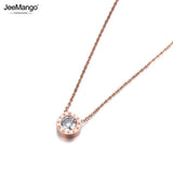 2Ct CZ Pendant Necklace Titanium Steel Choker JN18004