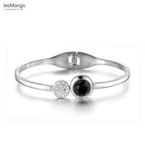 Titanium Steel Rhinestone Cuff Bracelet Wedding Jewelry