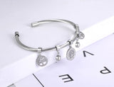 CZ Crystal Tree Charm Bangles Bracelets For Women Girls