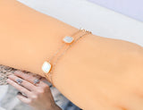 Stainless Steel Acrylic Shell Charm Bracelet Bohemia Beach Chain