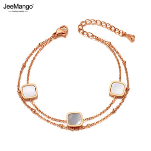 Stainless Steel Acrylic Shell Charm Bracelet Bohemia Beach Chain