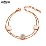 Stainless Steel Acrylic Shell Charm Bracelet Bohemia Beach Chain