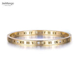 Roman Numerals Women's Stainless Steel Zirconia Bangle JB17050
