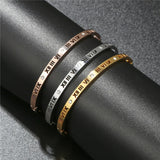 Roman Numerals Women's Stainless Steel Zirconia Bangle JB17050