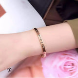 Roman Numerals Women's Stainless Steel Zirconia Bangle JB17050
