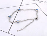 Vintage Stainless Steel Chain Link Bracelet with Eyes Charm