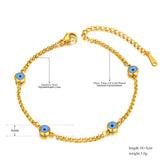 Vintage Stainless Steel Chain Link Bracelet with Eyes Charm