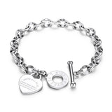 Titanium Steel Chain Female Bracelet Love Bible Proverbs 4:23 JB19053