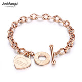 Titanium Steel Chain Female Bracelet Love Bible Proverbs 4:23 JB19053