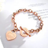 Titanium Steel Chain Female Bracelet Love Bible Proverbs 4:23 JB19053