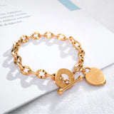 Titanium Steel Chain Female Bracelet Love Bible Proverbs 4:23 JB19053