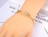 Rhinstone Cuff Bangle Titanium Steel Wedding Bracelet