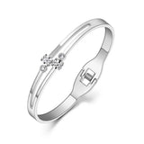 Rhinstone Cuff Bangle Titanium Steel Wedding Bracelet