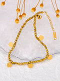 Golden Hematite Stone Beads Chain Bracelet Heart Flower Charm JB23113